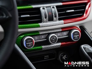 Alfa Romeo Giulia Air Conditioning Dash Bezel - Carbon Fiber - Pre '20 - Italian Theme